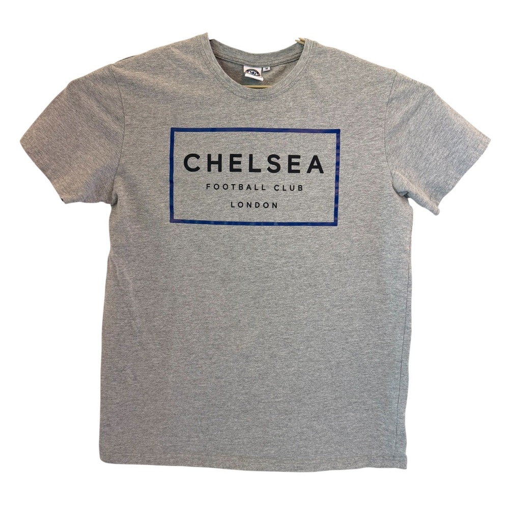 Chelsea Football Club London T-Shirt Mens Medium Grey Graphic Soccer Tee Cotton